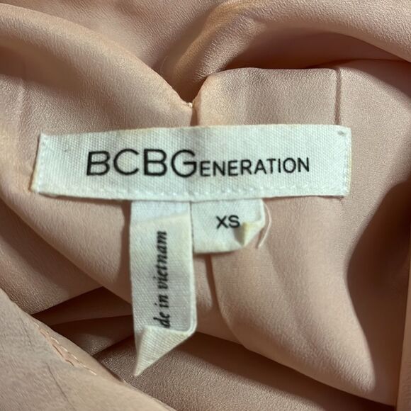 Bcbgeneration light pink blush sleeveless dress choker  + keyhole neck SZ XS - Picture 8 of 13